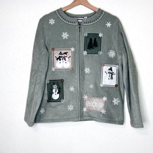 Croft & Barrow Light Green Christmas Sweater